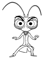 A coloring page of monsters versus aliens